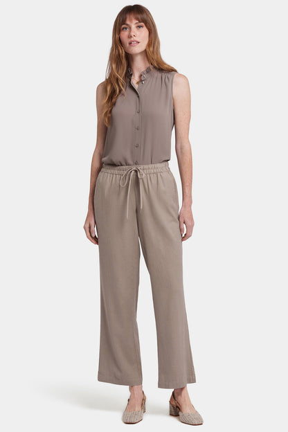 Relaxed Drawstring Pull-On Pants In Petite - Saddlewood