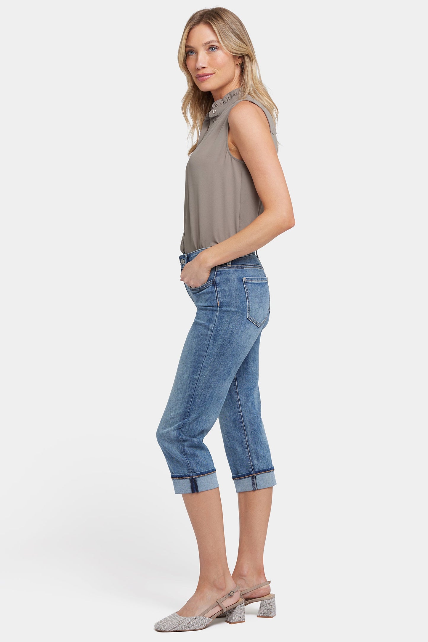 Marilyn Straight Crop Jeans In Petite - Majorca Bay