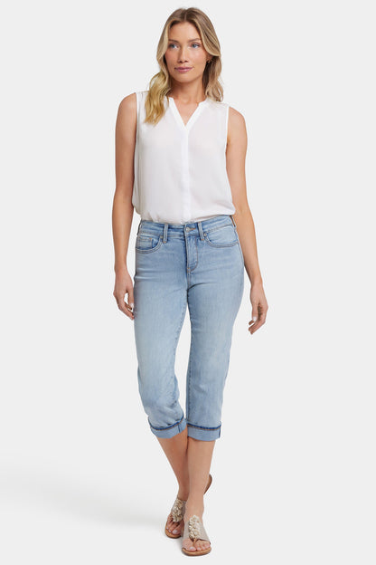 Marilyn Straight Crop Jeans In Petite - Santiago Sea