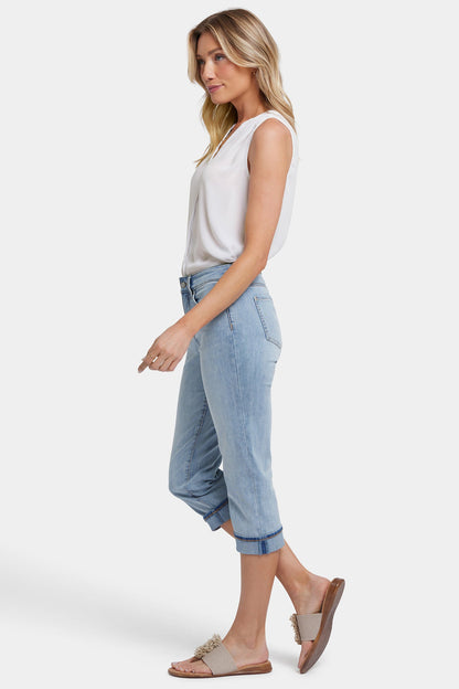 Marilyn Straight Crop Jeans In Petite - Santiago Sea