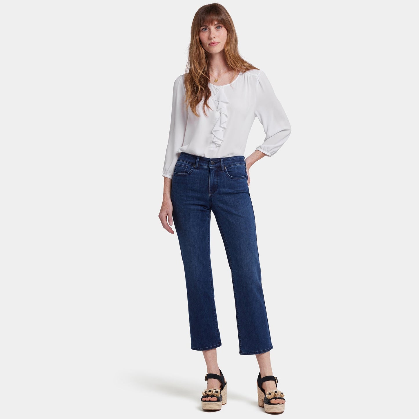 Marilyn Straight Ankle Jeans In Petite - Ibiza Blues