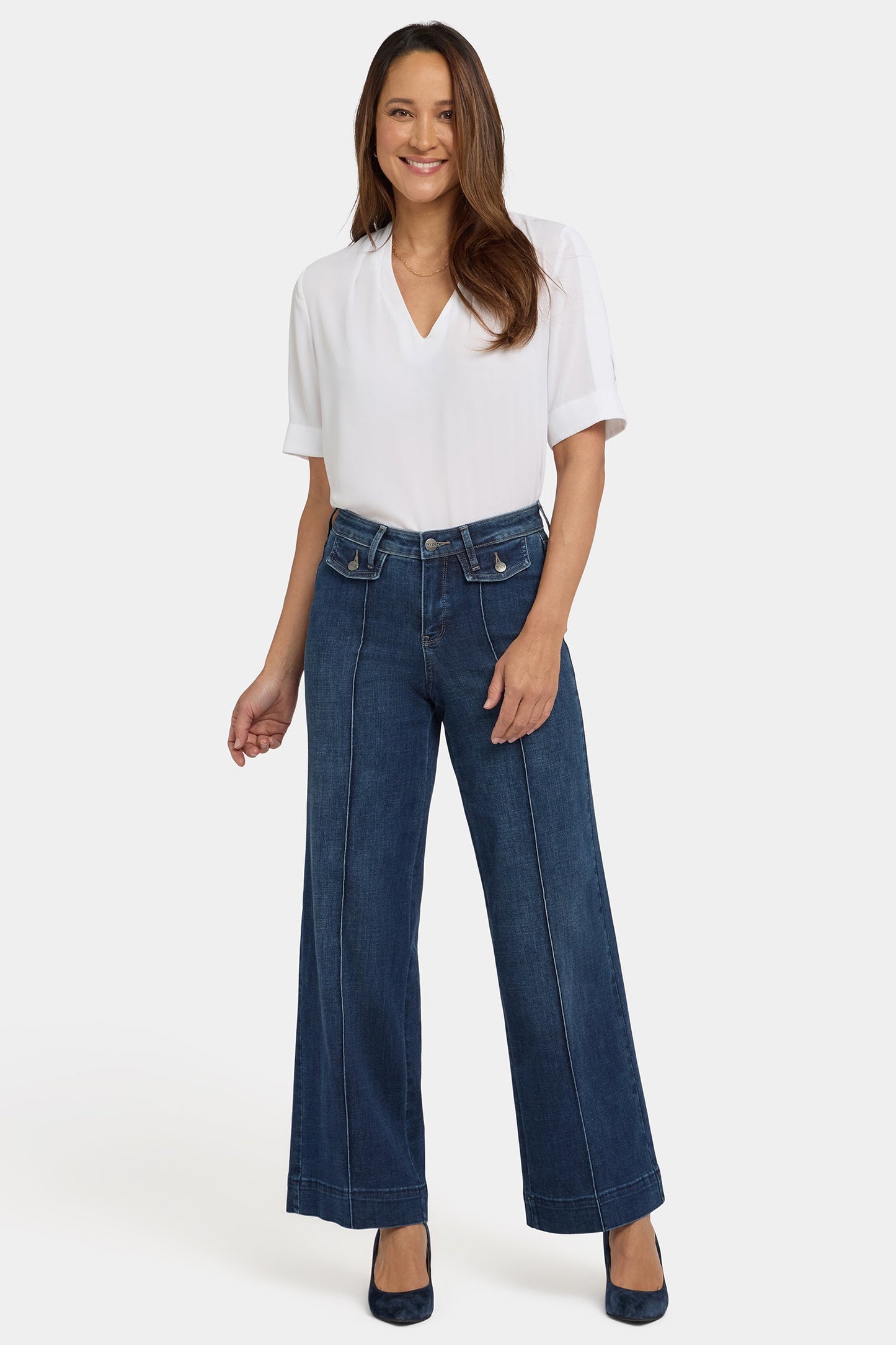 Teresa Wide Leg Jeans In Petite - Louvre Sapphire
