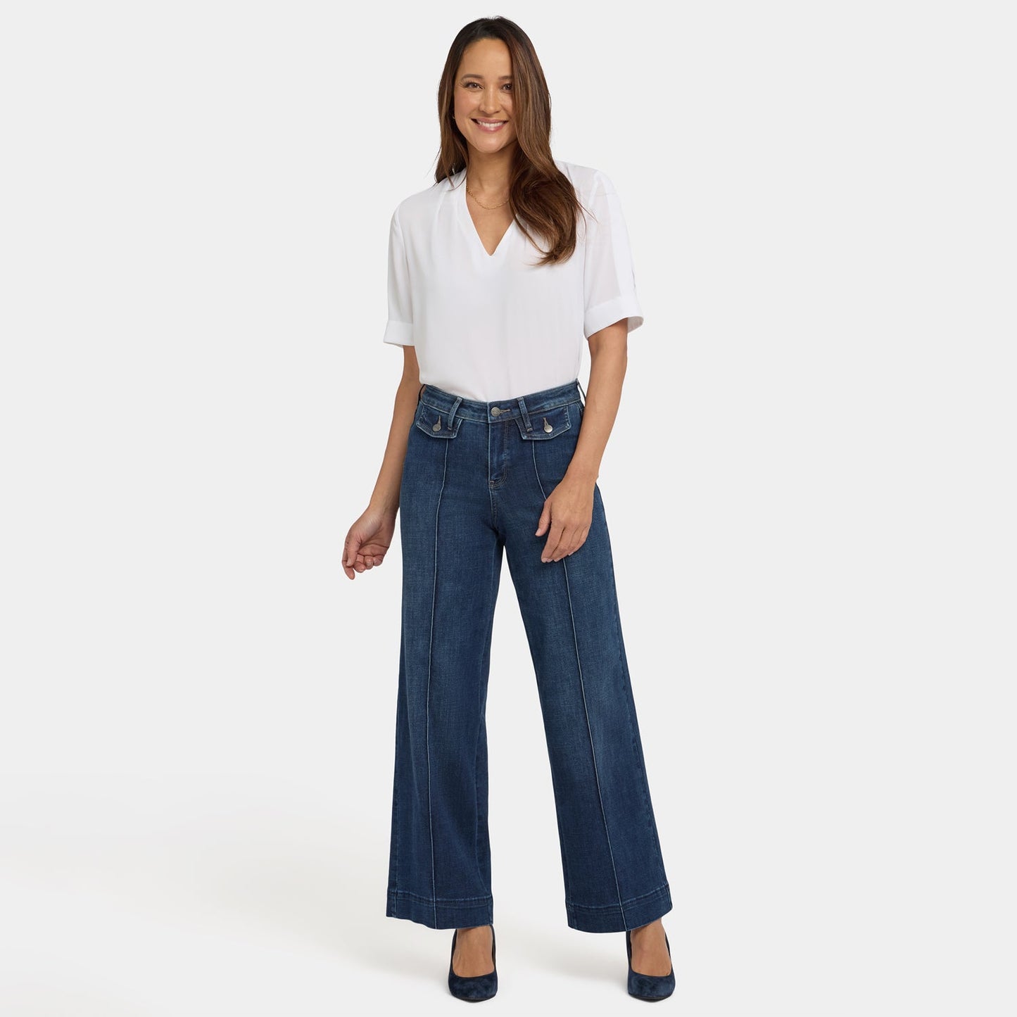 Teresa Wide Leg Jeans In Petite - Louvre Sapphire