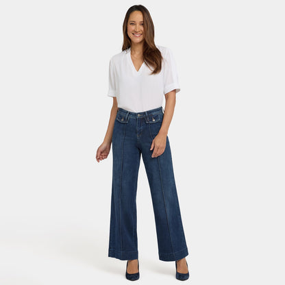 Teresa Wide Leg Jeans In Petite - Louvre Sapphire