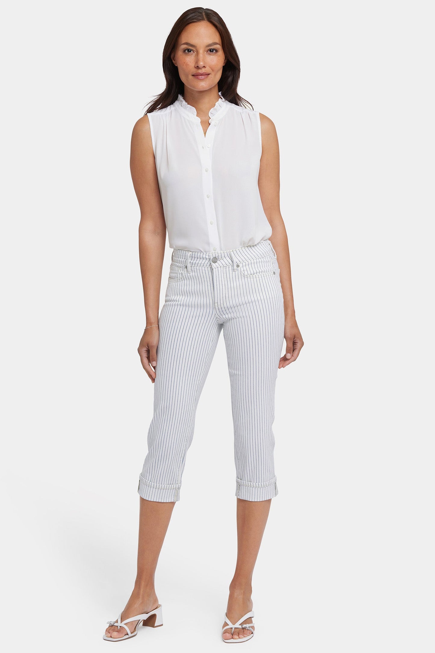 Marilyn Straight Crop Jeans In Petite - Palencia Stripe