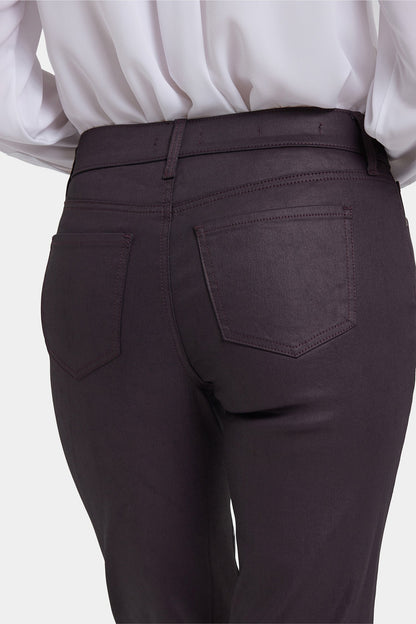 Coated Marilyn Straight Jeans In Petite - Fig Coated