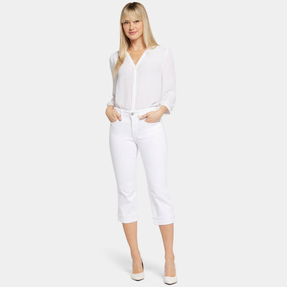 Marilyn Straight Crop Jeans In Petite - Optic White
