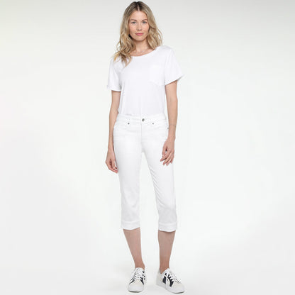 Marilyn Straight Crop Jeans In Petite - Optic White