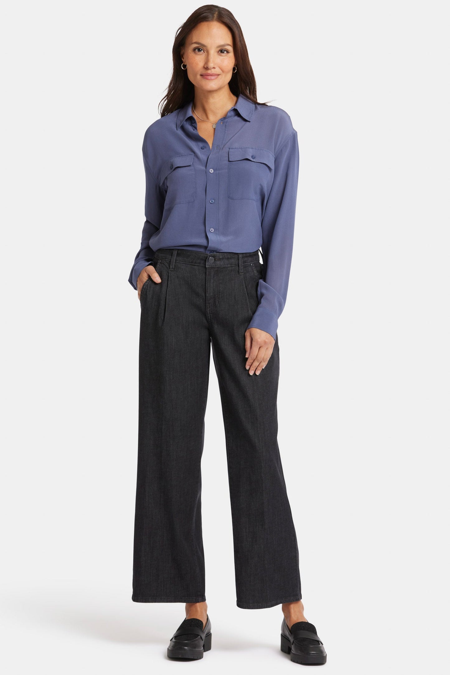 Teresa Wide Leg Ankle Jeans In Petite - Eternity