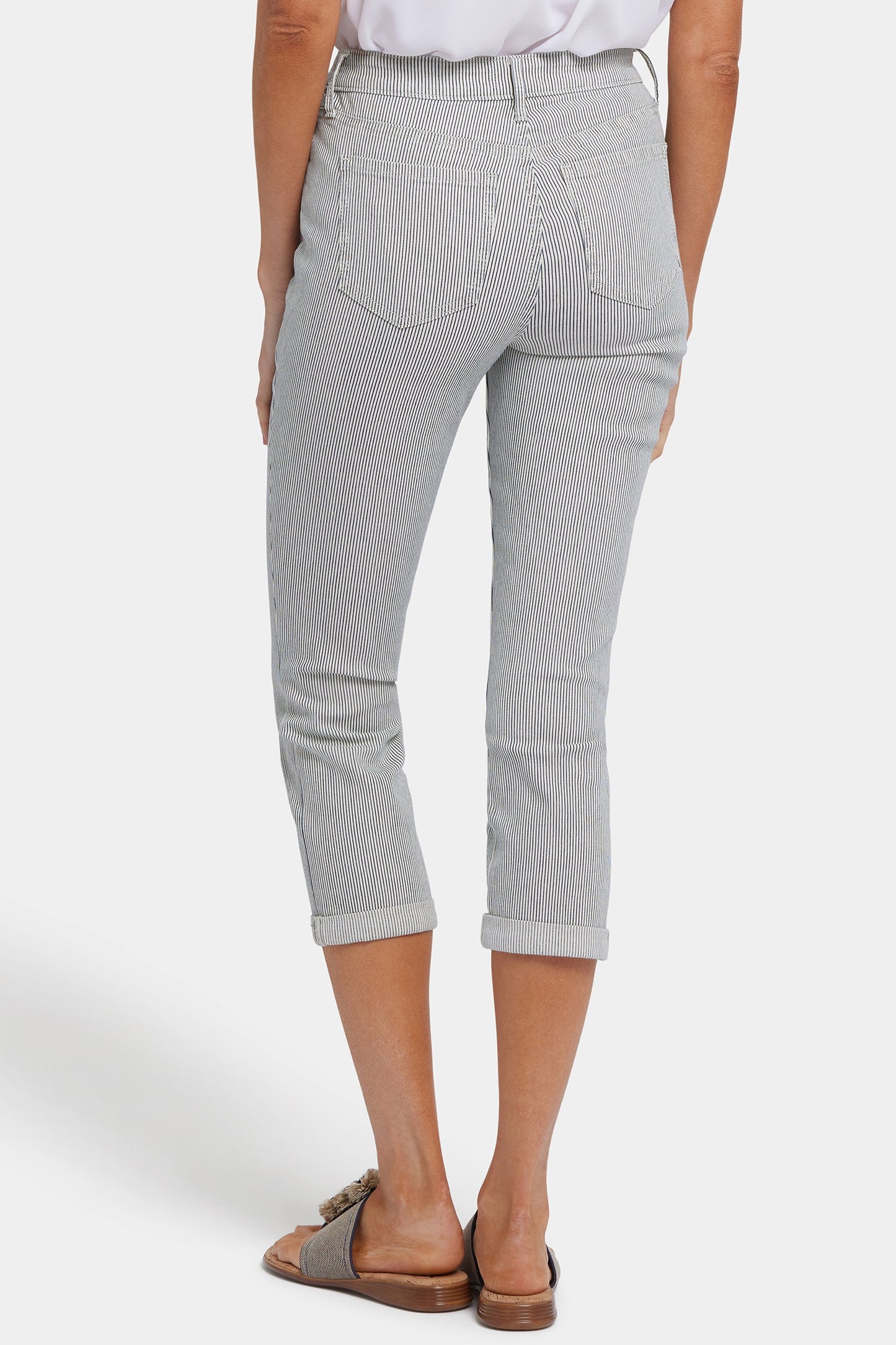 Chloe Skinny Capri Jeans In Petite - Luarca Stripe