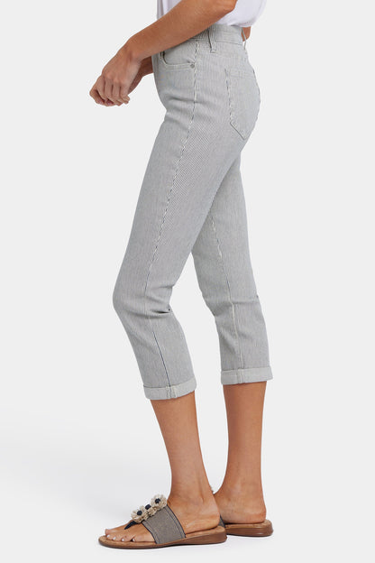 Chloe Skinny Capri Jeans In Petite - Luarca Stripe