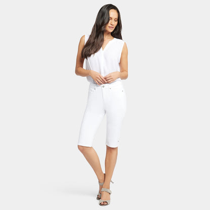 Sophie Bike Capri Jeans In Petite - Optic White