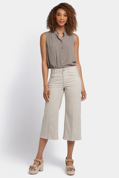 Brigitte Wide Leg Capri Jeans In Petite - Feather
