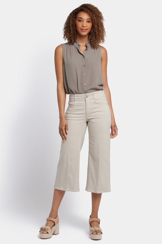 Brigitte Wide Leg Capri Jeans In Petite - Feather