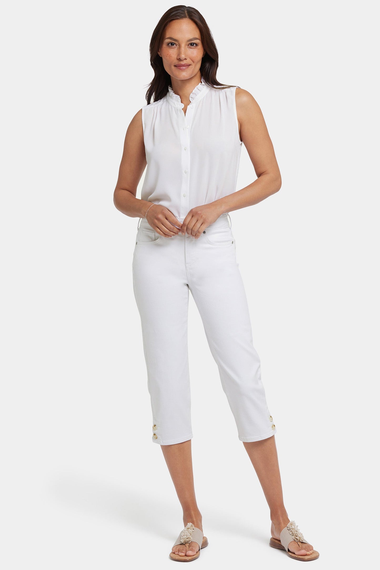 Marilyn Straight Crop Jeans In Petite - Optic White