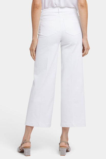 Teresa Wide Leg Ankle Jeans In Petite - Optic White