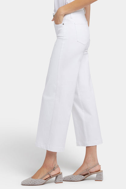 Teresa Wide Leg Ankle Jeans In Petite - Optic White