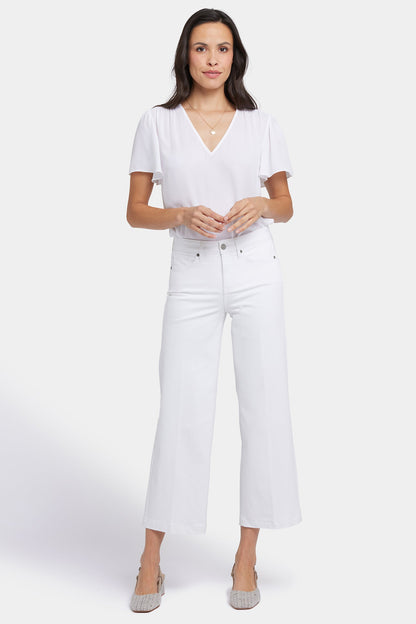 Teresa Wide Leg Ankle Jeans In Petite - Optic White
