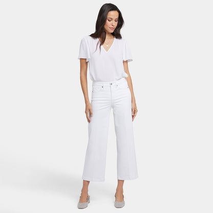 Teresa Wide Leg Ankle Jeans In Petite - Optic White
