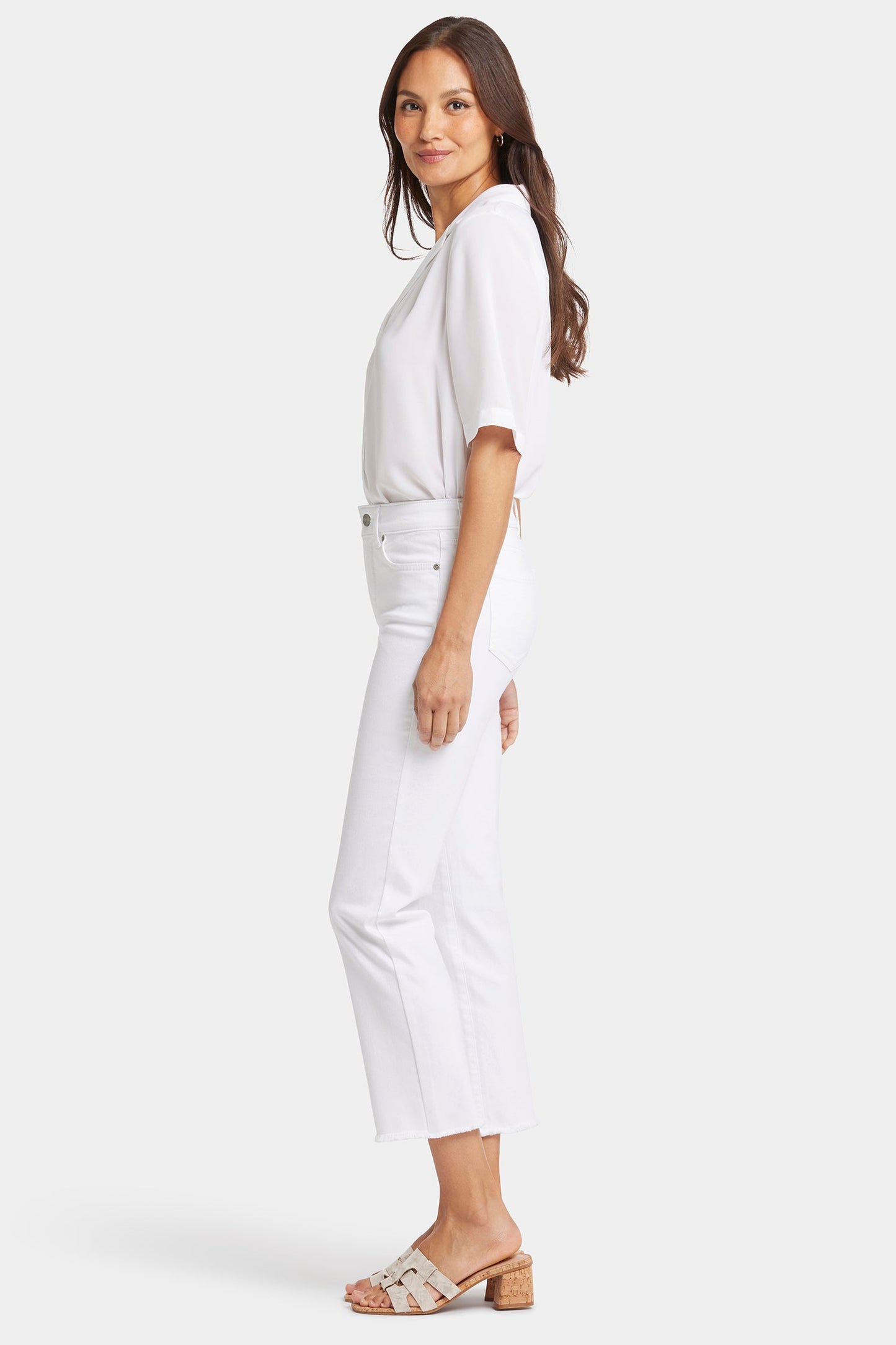 Marilyn Straight Ankle Jeans In Petite - Optic White