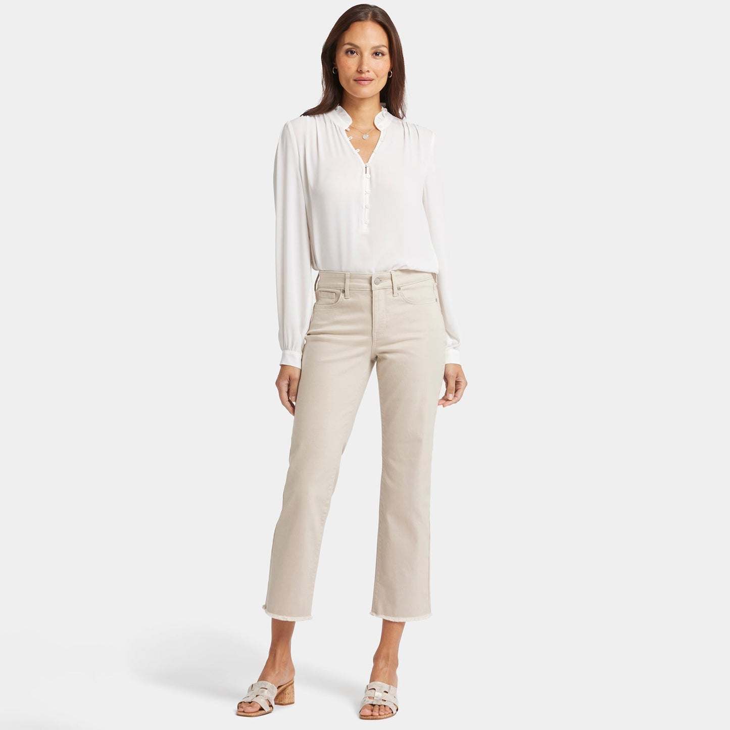 Marilyn Straight Ankle Jeans In Petite - Feather