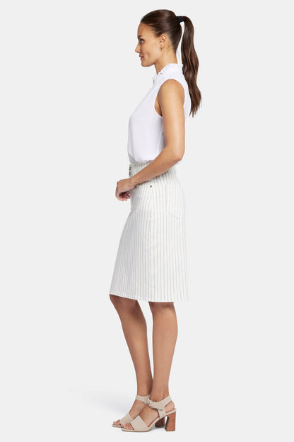 High Waist Skirt In Petite - Beach Cruise Stripe