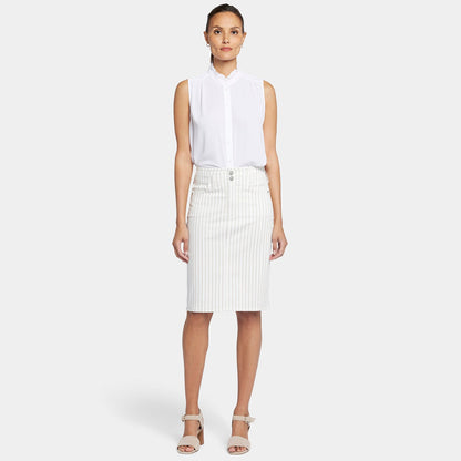 High Waist Skirt In Petite - Beach Cruise Stripe