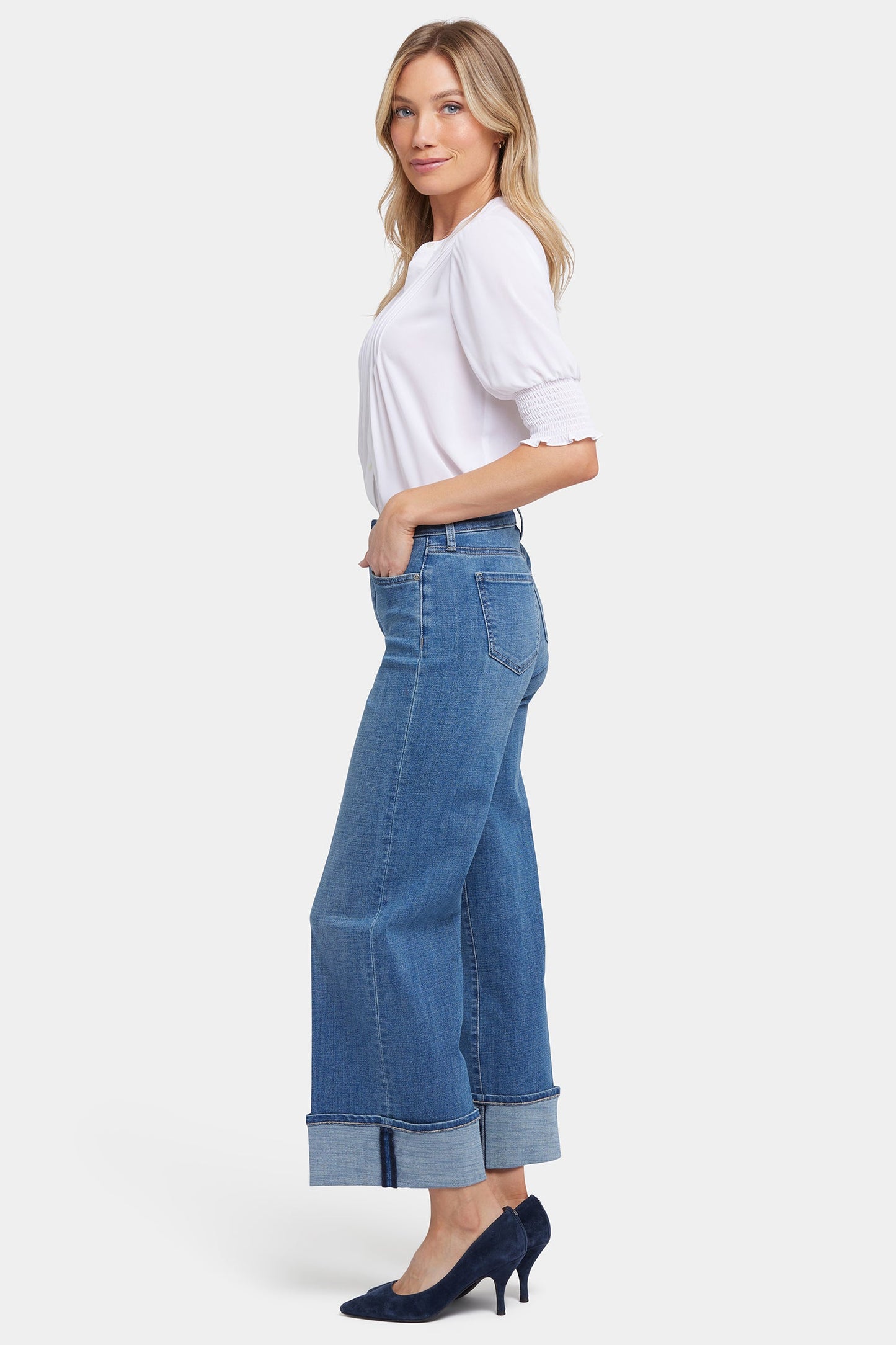 Teresa Wide Leg Jeans In Petite - Stillwater Lake