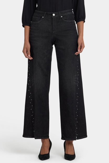 Teresa Wide Leg Jeans In Petite - French Nightfall