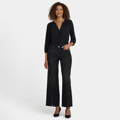 Teresa Wide Leg Jeans In Petite - French Nightfall