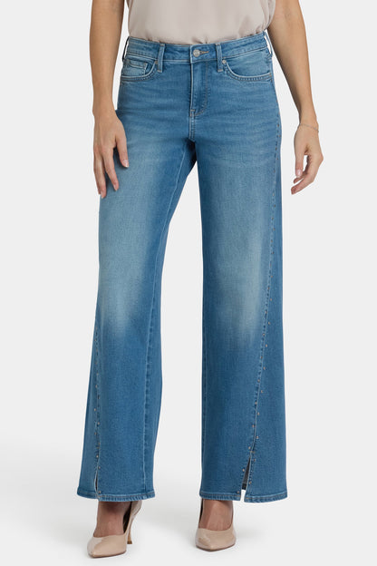 Teresa Wide Leg Jeans In Petite - Avenue Blue