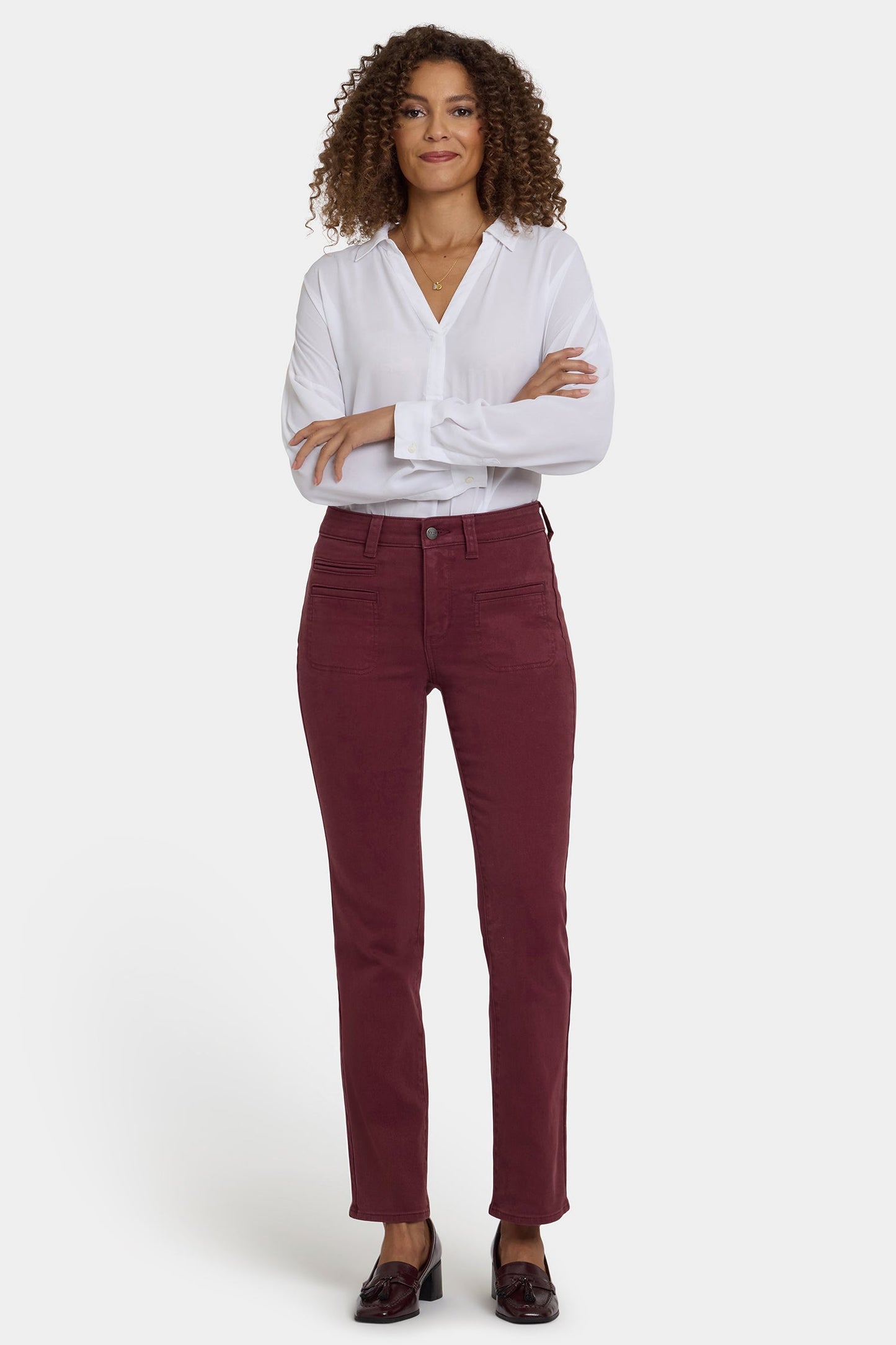 Marilyn Straight Jeans In Petite - Sienna Red
