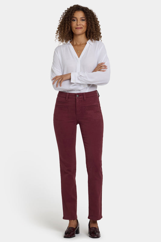 Marilyn Straight Jeans In Petite - Sienna Red
