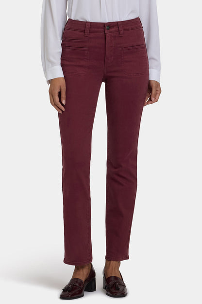 Marilyn Straight Jeans In Petite - Sienna Red