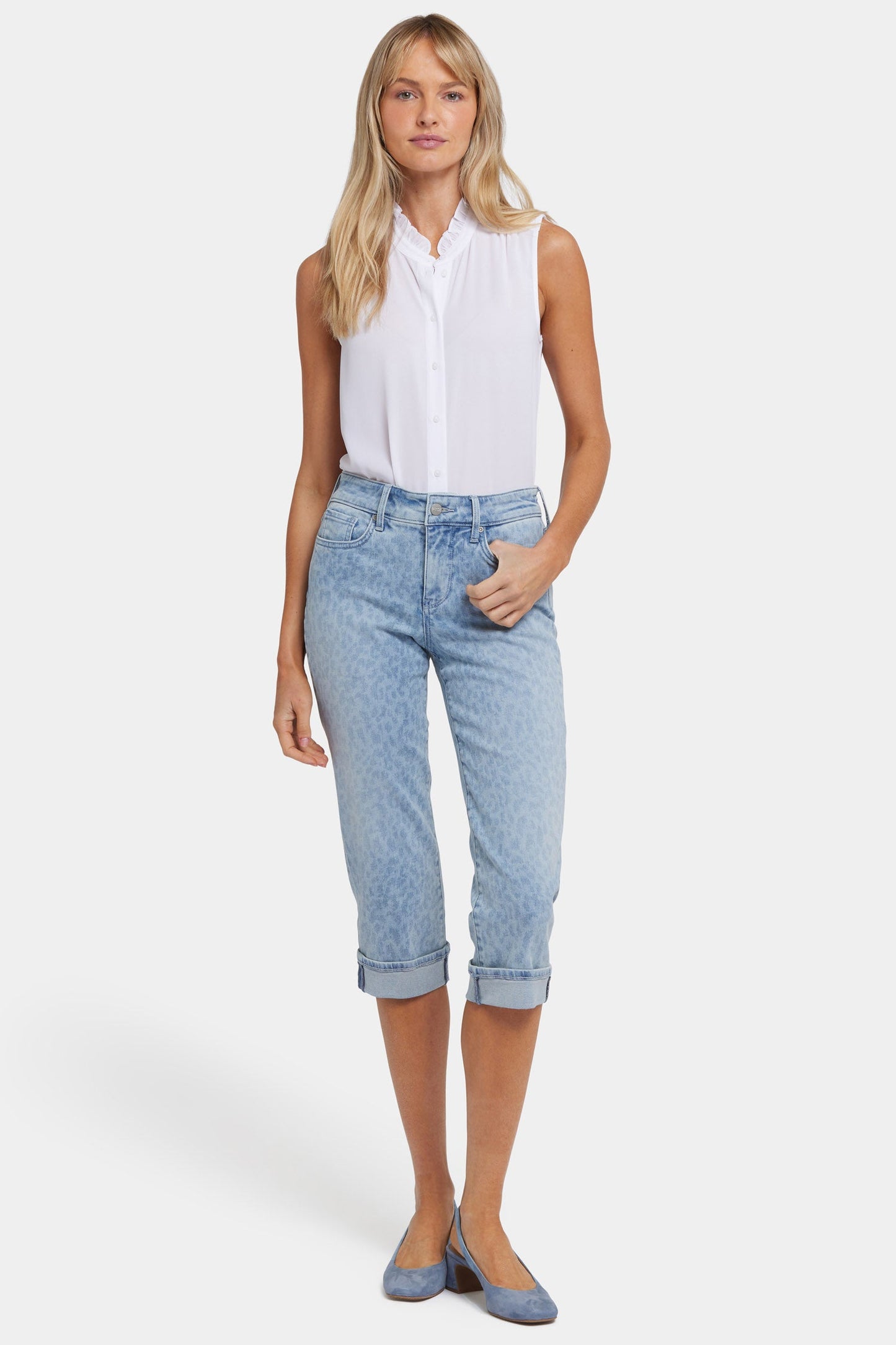 Marilyn Straight Crop Jeans In Petite - Alpine Spirit