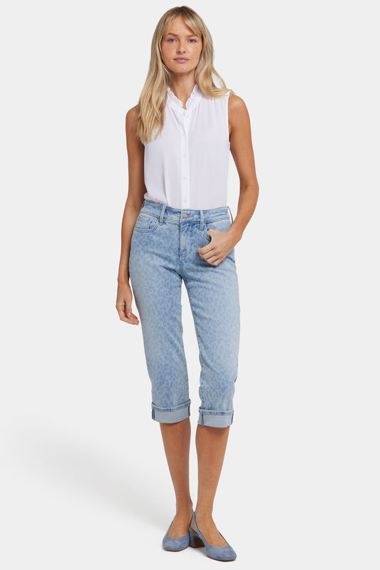 Marilyn Straight Crop Jeans In Petite - Alpine Spirit