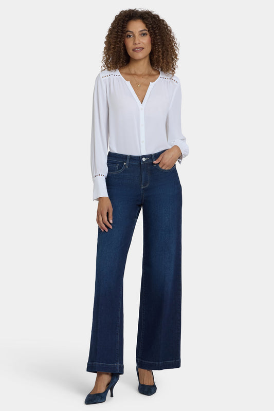 Teresa Wide Leg Jeans In Petite - Midnight Breeze