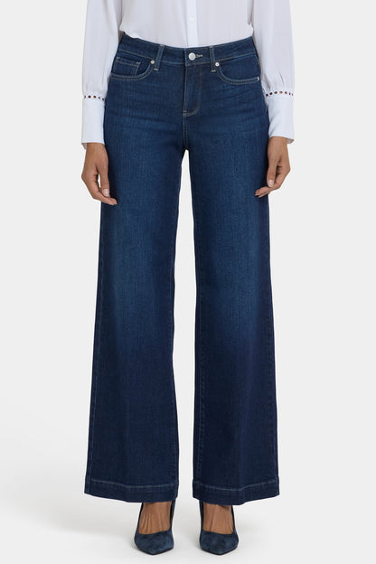 Teresa Wide Leg Jeans In Petite - Midnight Breeze