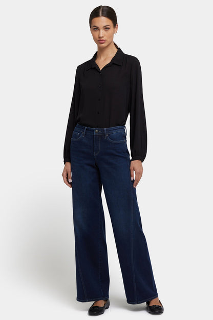 Teresa Wide Leg Jeans In Petite - Ink Skyline