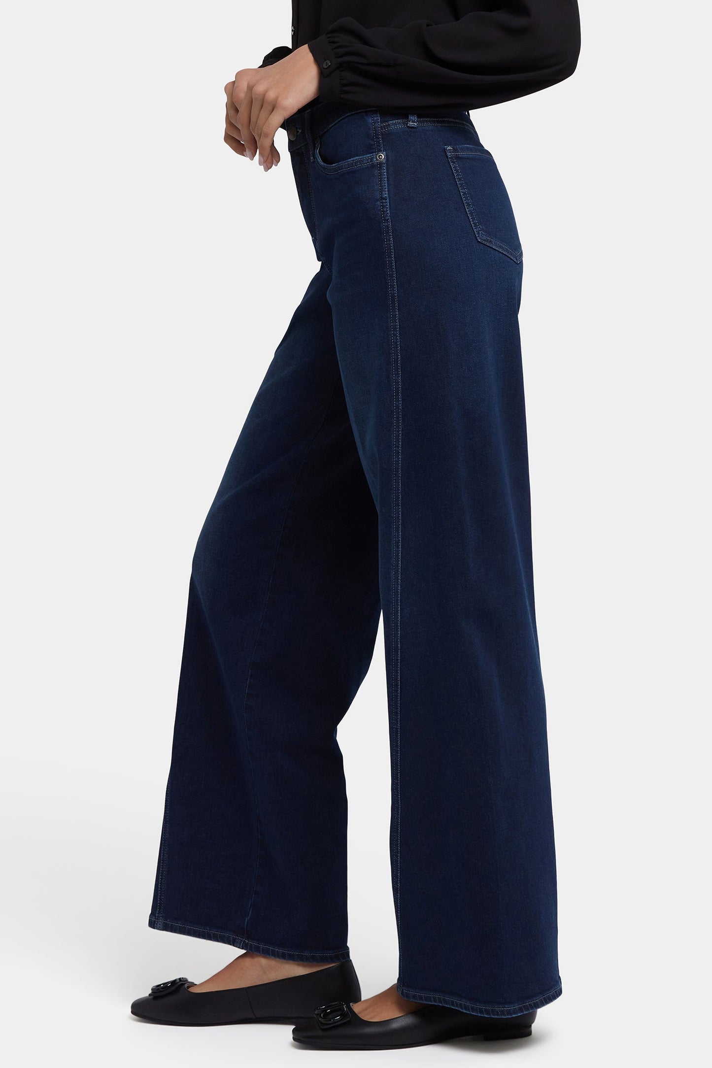 Teresa Wide Leg Jeans In Petite - Ink Skyline