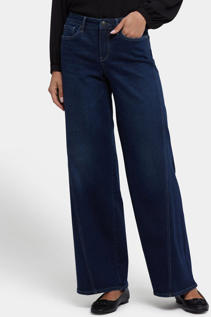 Teresa Wide Leg Jeans In Petite - Ink Skyline