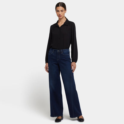 Teresa Wide Leg Jeans In Petite - Ink Skyline