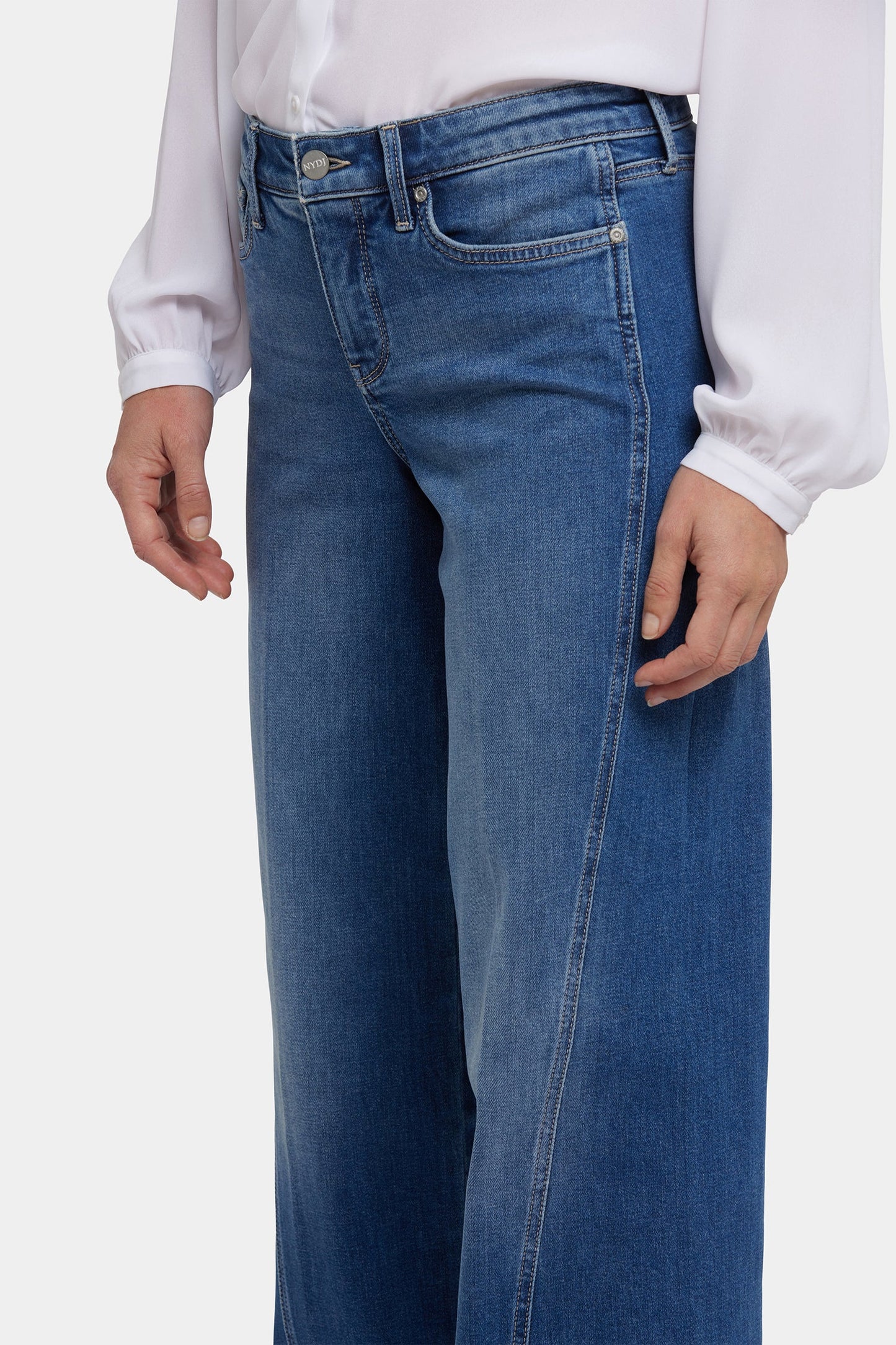 Teresa Wide Leg Jeans In Petite - Romantic Indigo