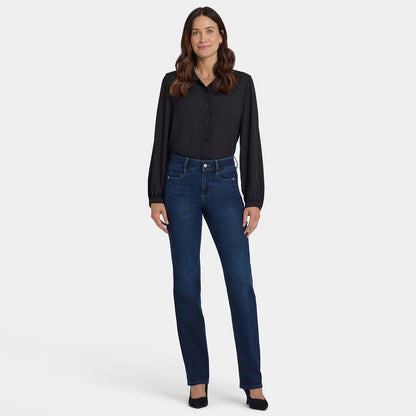 Marilyn Straight Jeans In Petite - Blackened Blue
