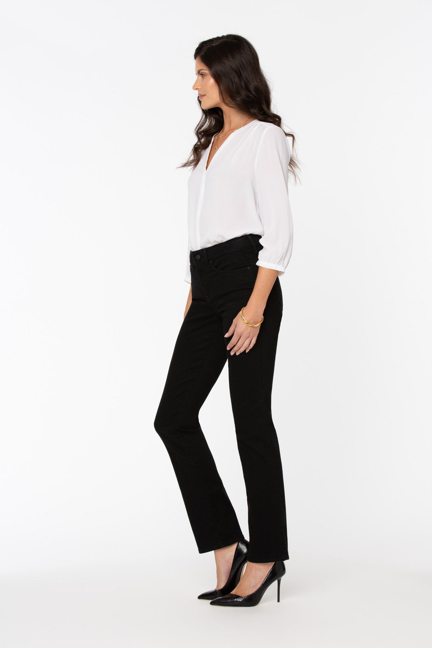 Marilyn Straight Jeans In Petite - Black