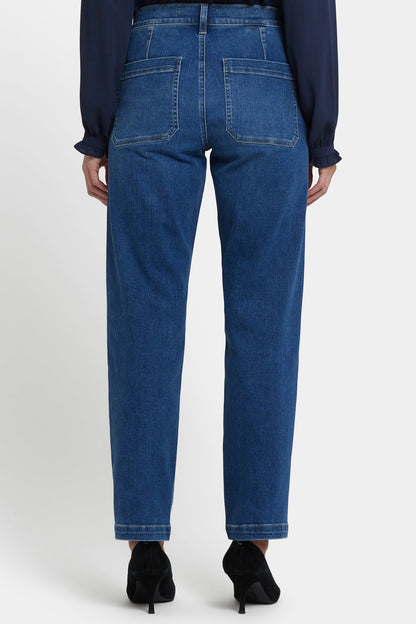 Brooke Loose Straight Jeans In Petite - Opera Blue