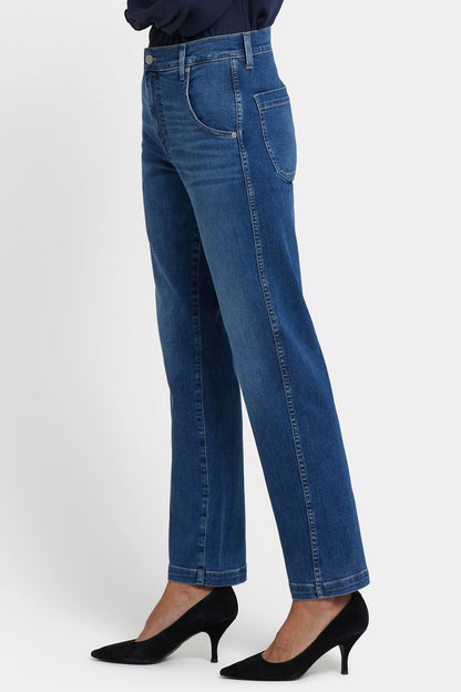 Brooke Loose Straight Jeans In Petite - Opera Blue