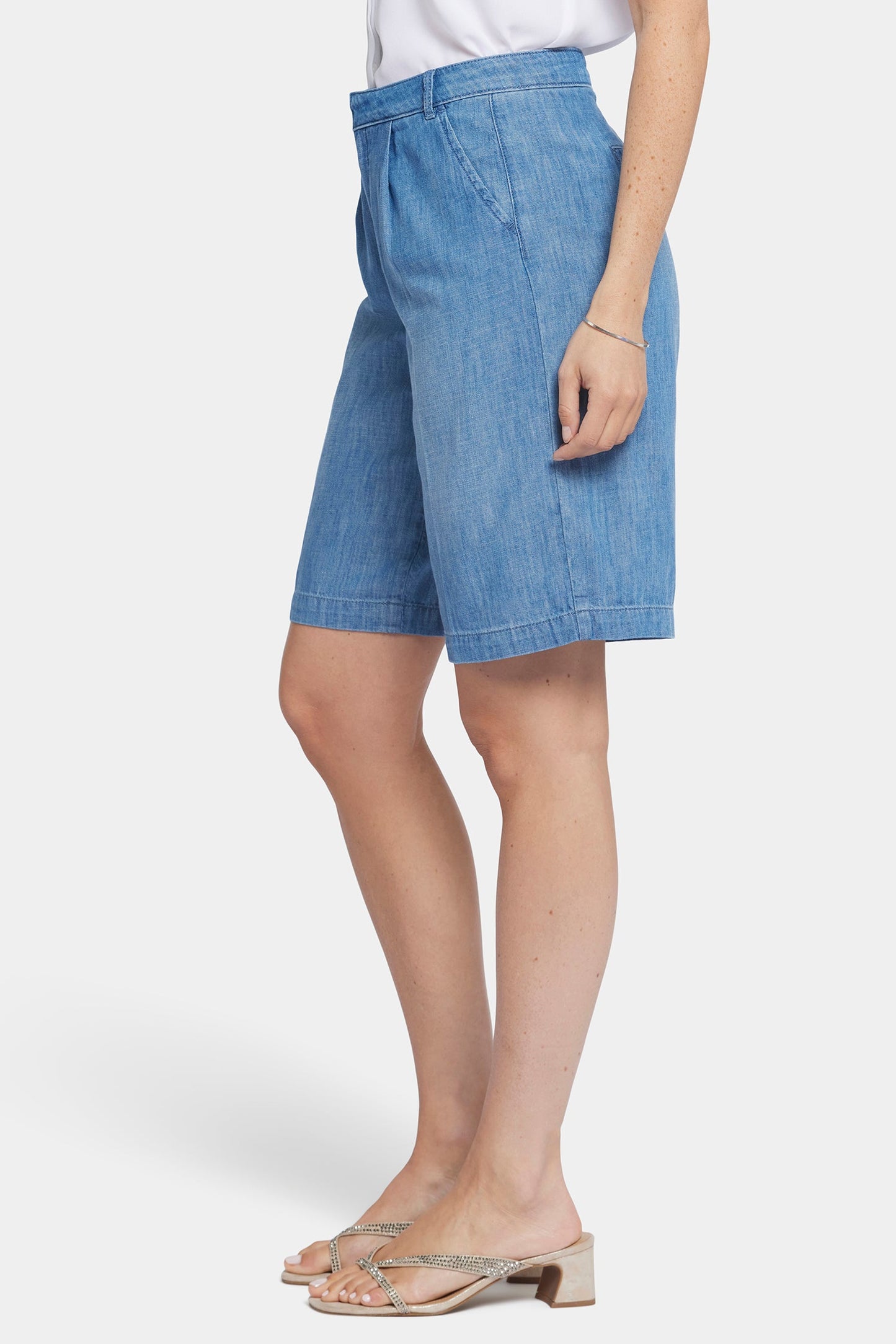 Relaxed Denim Bermuda Shorts In Petite - Corfu