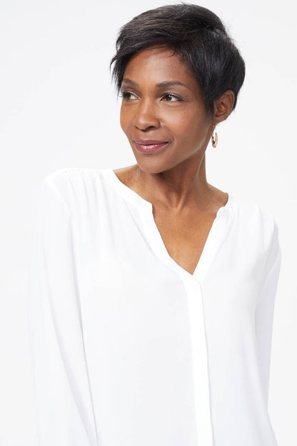 Pintuck Blouse In Petite - Optic White