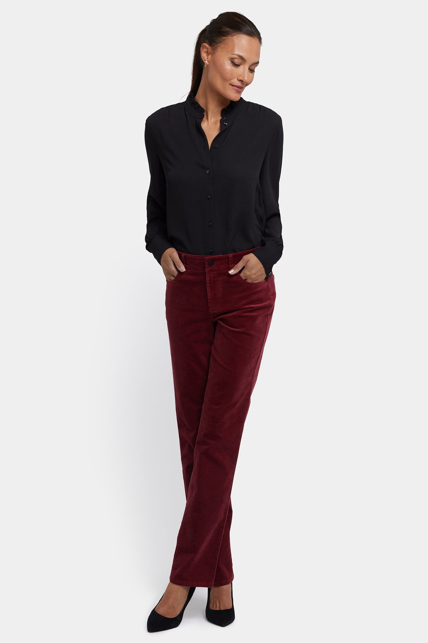 Marilyn Straight Pants In Petite - Wild Currant